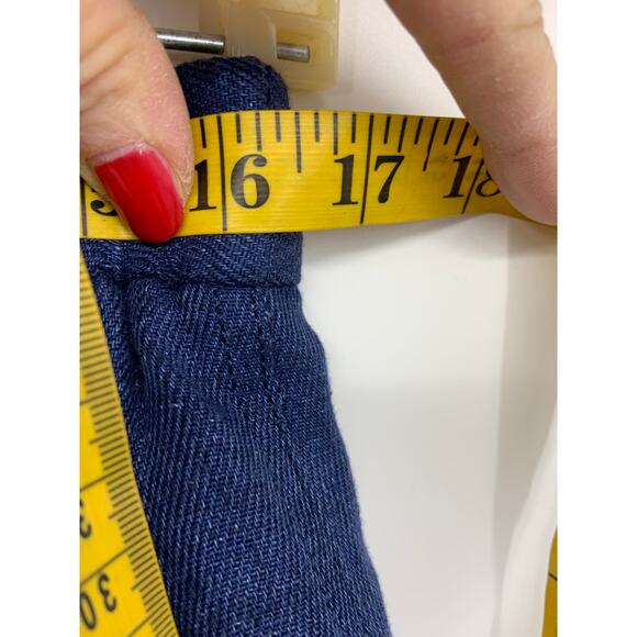Massimo Dutti Blue 100% Linen 4 Pocket Pants Size 6 - Picture 11 of 12